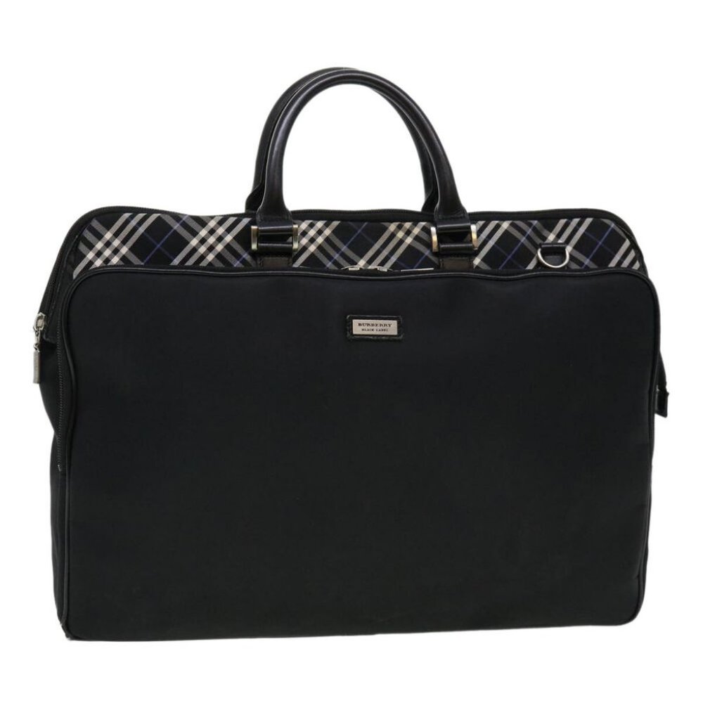 BURBERRY Nova Check Black label Business Bag Nylon Black Blue - Picture 2 of 11